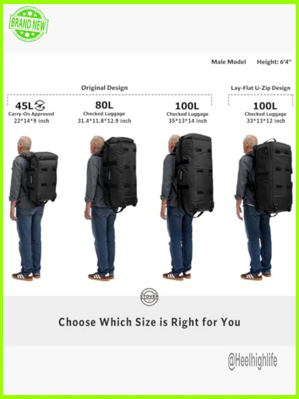 Extra Large Rolling Duffel Bag with Wheels, 100L Travel Luggage with Shoulder